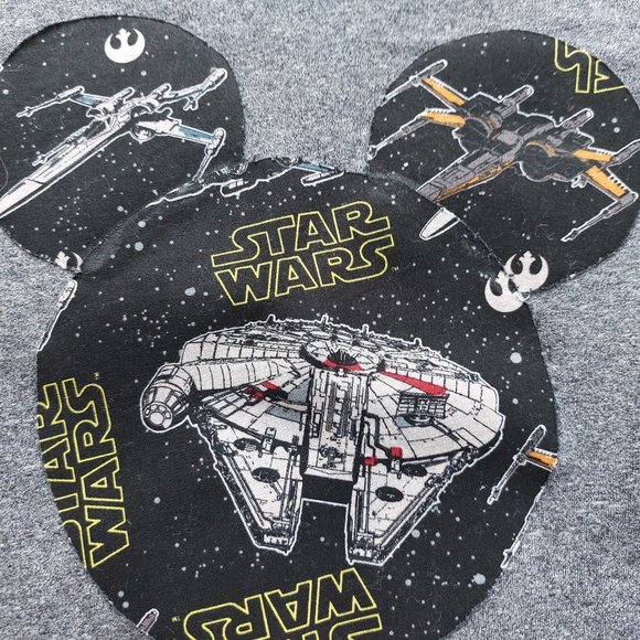 Express Women's Grey Star War Mickey Head Crew Neck T-Shirt Size XS - Picture 4 of 7